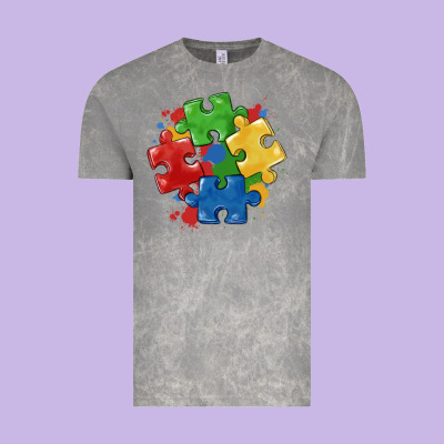 Autism Puzzles Vintage Tee Designed By Maliassmallbusiness