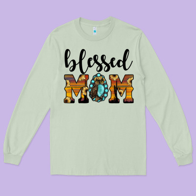 Blessed Mom Long Sleeve Tee Designed By Jahusdesignshop