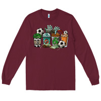 Burgundy soccer coffee cups Long Sleeve Tee - NancyCooperArtShop