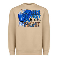 Mushroom his fight is our fight colon cancer blue ribbon Heavyweight Sweatshirt - NancyCooperArtShop