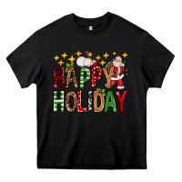 Black happy holiday christmas Heavy Core Tee - FaDigitalArtStudio