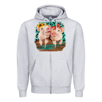 Heather Grey Cute Couple Pigs Zipper Hoodie - Bettercallsaul