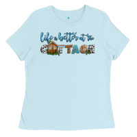 Baby Blue life is better at the cottage Ladies Tee - HRA Design Shop