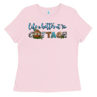 Bubblegum Pink life is better at the cottage Ladies Tee - HRA Design Shop