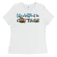White life is better at the cottage Ladies Tee - HRA Design Shop