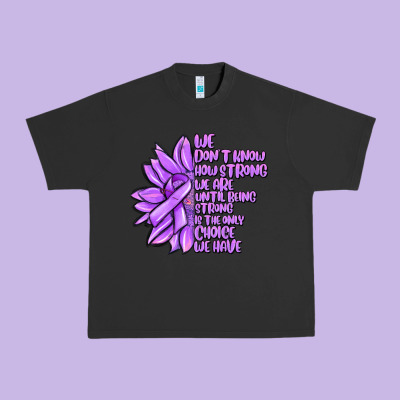Purple Pancreatic Cancer Sunflower And Cancer Ribb Urban Heavy Tee Designed By Maliassmallbusiness