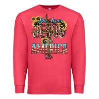 Cardinal She loves Jesus and America too sunflower Premium Sweatshirt - HowdyJamesFarm