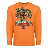 Carrot She loves Jesus and America too sunflower Premium Sweatshirt - HowdyJamesFarm