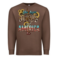 Chestnut She loves Jesus and America too sunflower Premium Sweatshirt - HowdyJamesFarm
