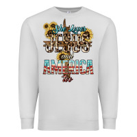 Dove Grey She loves Jesus and America too sunflower Premium Sweatshirt - HowdyJamesFarm