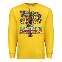 Lemon She loves Jesus and America too sunflower Premium Sweatshirt - HowdyJamesFarm