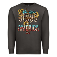 Smoke She loves Jesus and America too sunflower Premium Sweatshirt - HowdyJamesFarm
