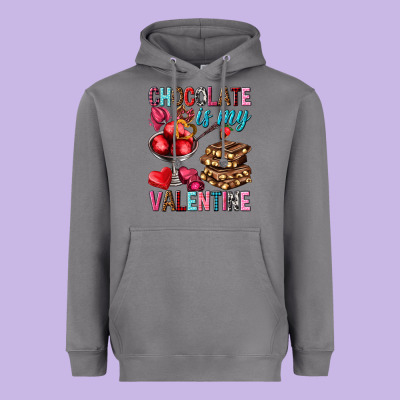 Chocolate Is My Valentine Valentine's Day Heavyweight Hoodie Designed By Howdyjamesfarm