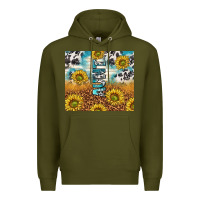 Army Green aunt sunflower leopard glitter Premium Hoodie - TumblerDesignByShophia