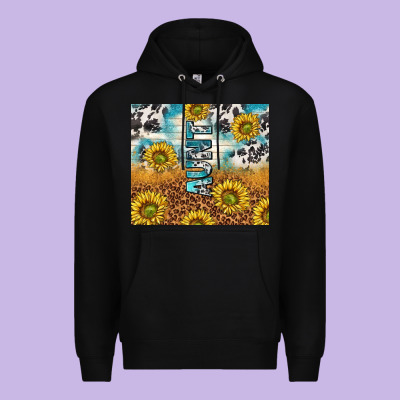 Aunt Sunflower Leopard Glitter Premium Hoodie Designed By Tumblerdesignbyshophia