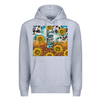 Heather Grey aunt sunflower leopard glitter Premium Hoodie - TumblerDesignByShophia