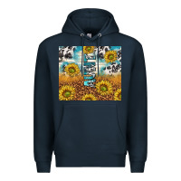 Navy aunt sunflower leopard glitter Premium Hoodie - TumblerDesignByShophia