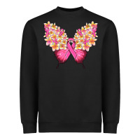 Black Pink ribbon Breast Cancer butterfly Heavyweight Sweatshirt - NancyCooperArtShop