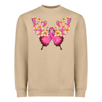 Mushroom Pink ribbon Breast Cancer butterfly Heavyweight Sweatshirt - NancyCooperArtShop