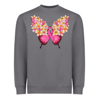 Pink Ribbon Breast Cancer Butterfly Heavyweight Sweatshirt | Teevron