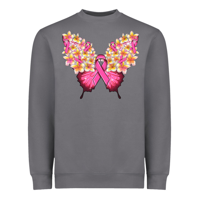Pink Ribbon Breast Cancer Butterfly Heavyweight Sweatshirt by NancyCooperArtShop | Teevron