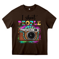 Chocolate Brown i shoot people tie dye gemstone vintage camera Heavy Core Tee - FaDigitalArtStudio