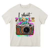 Cream i shoot people tie dye gemstone vintage camera Heavy Core Tee - FaDigitalArtStudio