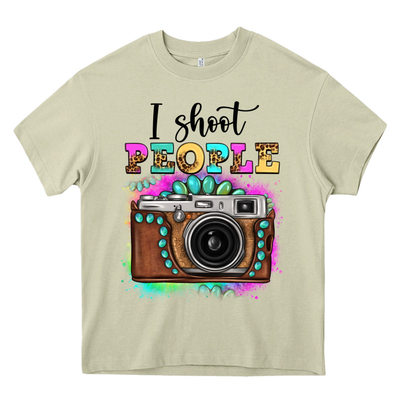 I Shoot People Tie Dye Gemstone Vintage Camera Heavy Core Tee by FaDigitalArtStudio | Teevron