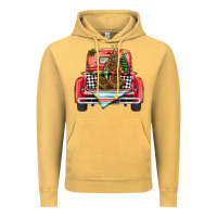 Vintage Mustard Christmas truck Vintage Hoodie - BarkalooDesign
