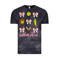 Cloud Black softball coquette bow Vintage Tee - JahusDesignShop