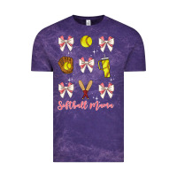 Cloud Purple softball coquette bow Vintage Tee - JahusDesignShop