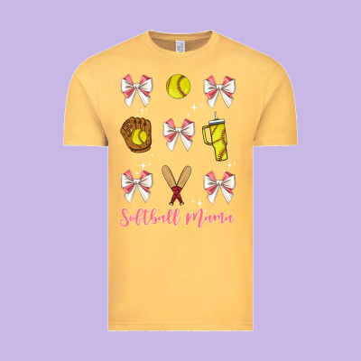Softball Coquette Bow Vintage Tee Designed By Jahusdesignshop