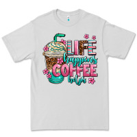 Dove Grey life happens coffee  helps Premium Tee - AdoDesignShop