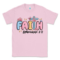 Bubblegum Pink faith ephesians 2 8 Classic Tee - MaliasSmallBusiness