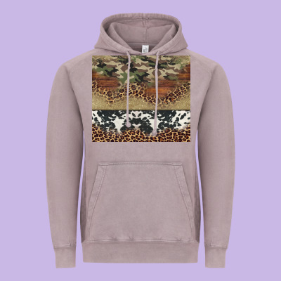 Cowhide Leopard Camouflage Vintage Hoodie Designed By Jasminsmagicworld