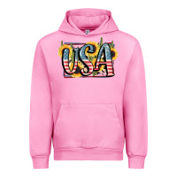 Fuchsia Pink USA 4th of July Urban Hoodie - FaDigitalArtStudio