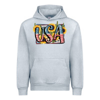 Heather Grey USA 4th of July Urban Hoodie - FaDigitalArtStudio