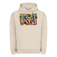 Pigment French Oak USA 4th of July Urban Hoodie - FaDigitalArtStudio