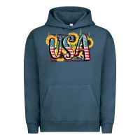 Pigment Midnight Navy USA 4th of July Urban Hoodie - FaDigitalArtStudio