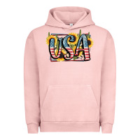 Pigment Salmon USA 4th of July Urban Hoodie - FaDigitalArtStudio