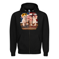 Black Cute Couple American Pigs Zipper Hoodie - Bettercallsaul