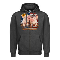 Charcoal Heather Cute Couple American Pigs Zipper Hoodie - Bettercallsaul