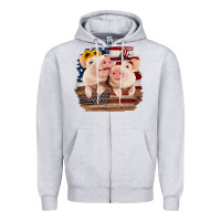 Heather Grey Cute Couple American Pigs Zipper Hoodie - Bettercallsaul