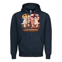 Navy Cute Couple American Pigs Zipper Hoodie - Bettercallsaul