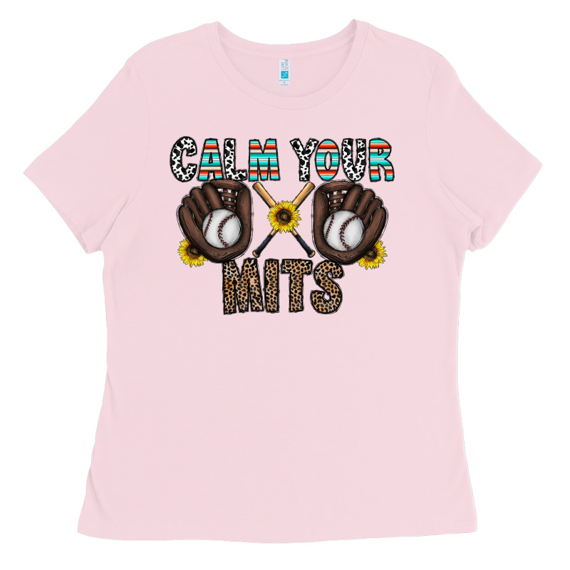 Calm Your Mits Baseball Ladies Tee by CowhideDigitalArt | Teevron