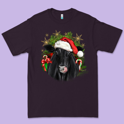 Christmas Black Angus Premium Tee Designed By Jahusdesignshop