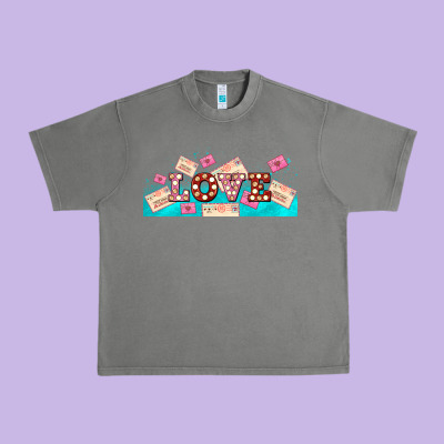 Love And Love Letters Urban Heavy Tee Designed By Adodesignshop