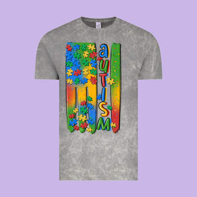 Autism American Flag Vintage Tee Designed By Maliassmallbusiness