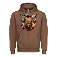 Chestnut American Highland Cow Zipper Hoodie - Bettercallsaul