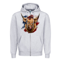 Heather Grey American Highland Cow Zipper Hoodie - Bettercallsaul